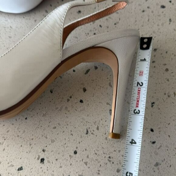 Halogen White Leather Slingback Heels with Bow Pointed Toe Women’s Size 7.5M EUC - Picture 7 of 7